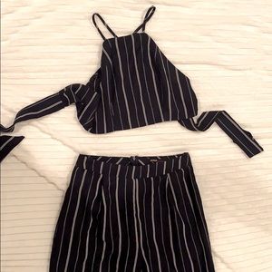 Two piece pants and crop top